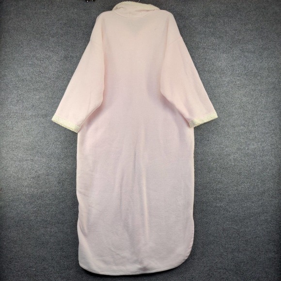 Signature II by Stan Herman Women's Zip Up Fleece Fuzzy Robe Pink Actual 49x55 - Picture 6 of 13